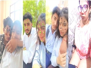 Horny Tanker Indian GF Pressing Boobs Fingering