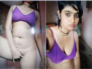 Super Hot Look Desi Cheating Wife Record Nude Selfie and Fingering part 2