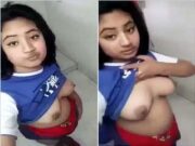 Today Exclusive- Cute look Desi Girl Showing Her Boobs and Pussy