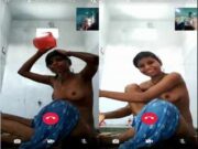 Cute Desi Girl Bathing On Video Call Part 1