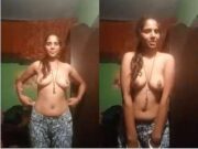 Cute Desi Village Girl Showing Her Boob and Bathing Part 7