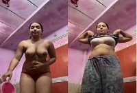 Today Exclusive – Sexy Desi Girl bathing and Fingering Part 1