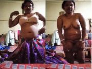 Today Exclusive – Horny Ruhi Boudi Strip her Saree and Shows Nude Body