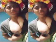 Today Exclusive- Cute Bangla Girl Play with her Boobs part 5