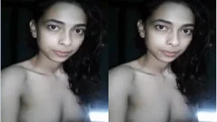 Today Exclusive-Cute Bangla Village Girl Shows her Boobs and Pussy