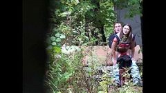 Teen couple quick outdoor fucking