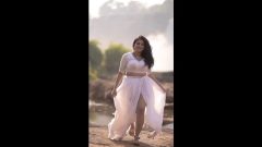 Honeyisac Sexy Jiggling big boobs in white dress